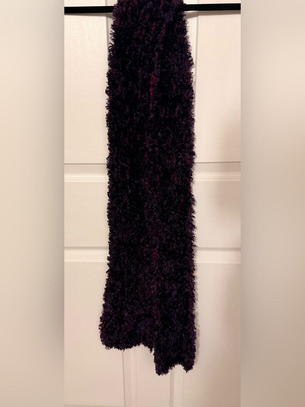 Fownes Purple Fuzzy Knit Acrylic Polyester Rectangle Scarf for Women